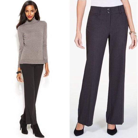 ALFANI Curvy-Fit Tummy Control Slimming Bootcut Pants - Picture 2 of 8